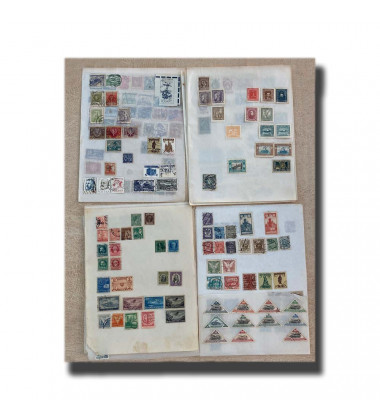 World Stamp Collection Hinged on Sheets