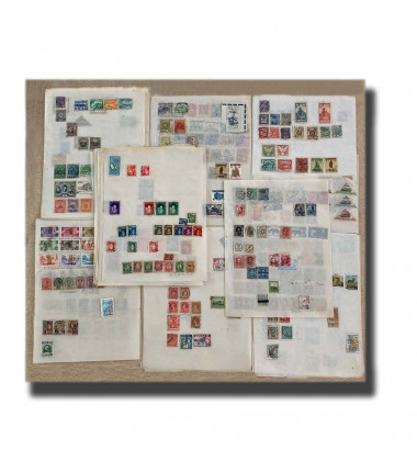 World Stamp Collection Hinged on Sheets