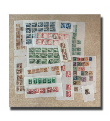 World Stamp Collection Hinged on Sheets