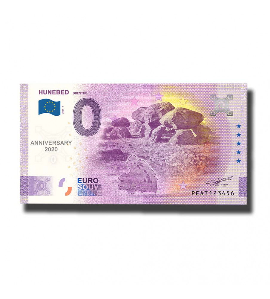 Anniversary 0 Euro Souvenir Banknote Hunebed Drenthe Netherlands PEAT 2021-1