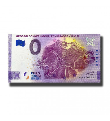 0 Euro Souvenir Banknote Grossglockner Hochalpenstrasse Austria NEAZ 2021-2