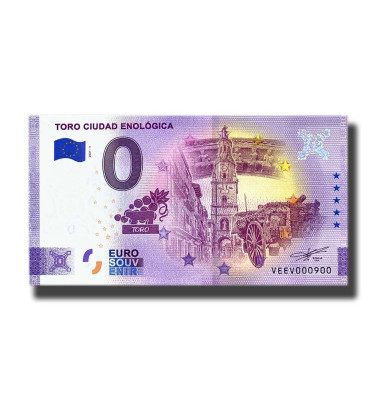 0 Euro Souvenir Banknote Toro Ciudad Enologica Spain VEEV 2021-1