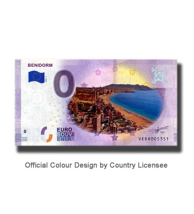 0 Euro Souvenir Banknote Benidorm Colour Spain VEDX 2019-1