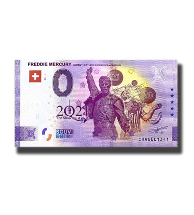 0 Euro Souvenir Banknote Freddie Mercury Switzerland CHAU 2021-4