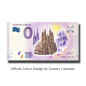 0 Euro Souvenir Banknote Sagrada Familia Colour Spain VEBT 2020-2