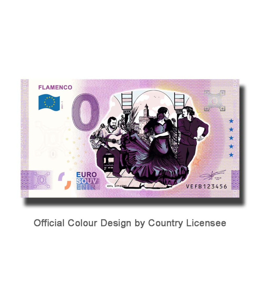 0 Euro Souvenir Banknote Flamenco Colour Spain VEFB 2021-1