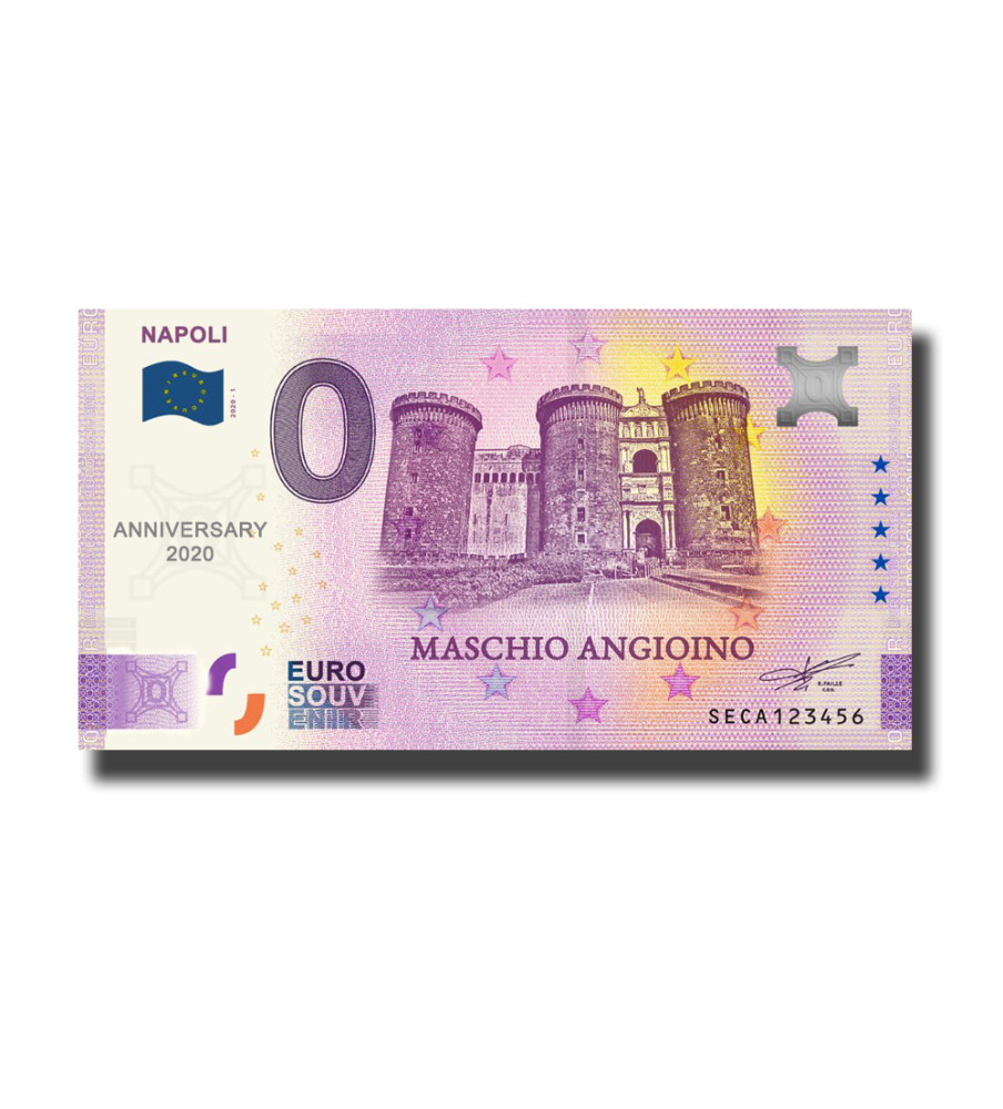 Anniversary 0 Euro Souvenir Banknote Napoli Maschio Angioino Italy SECA 2020-1