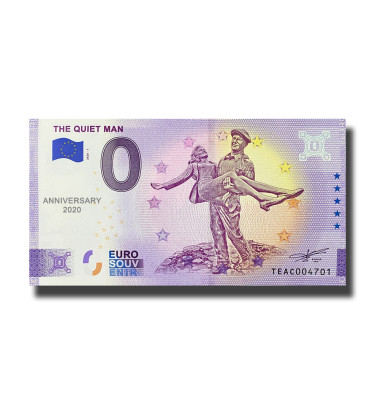 Anniversary 0 Euro Souvenir Banknotes The Quiet Man Ireland TEAC 2020-1