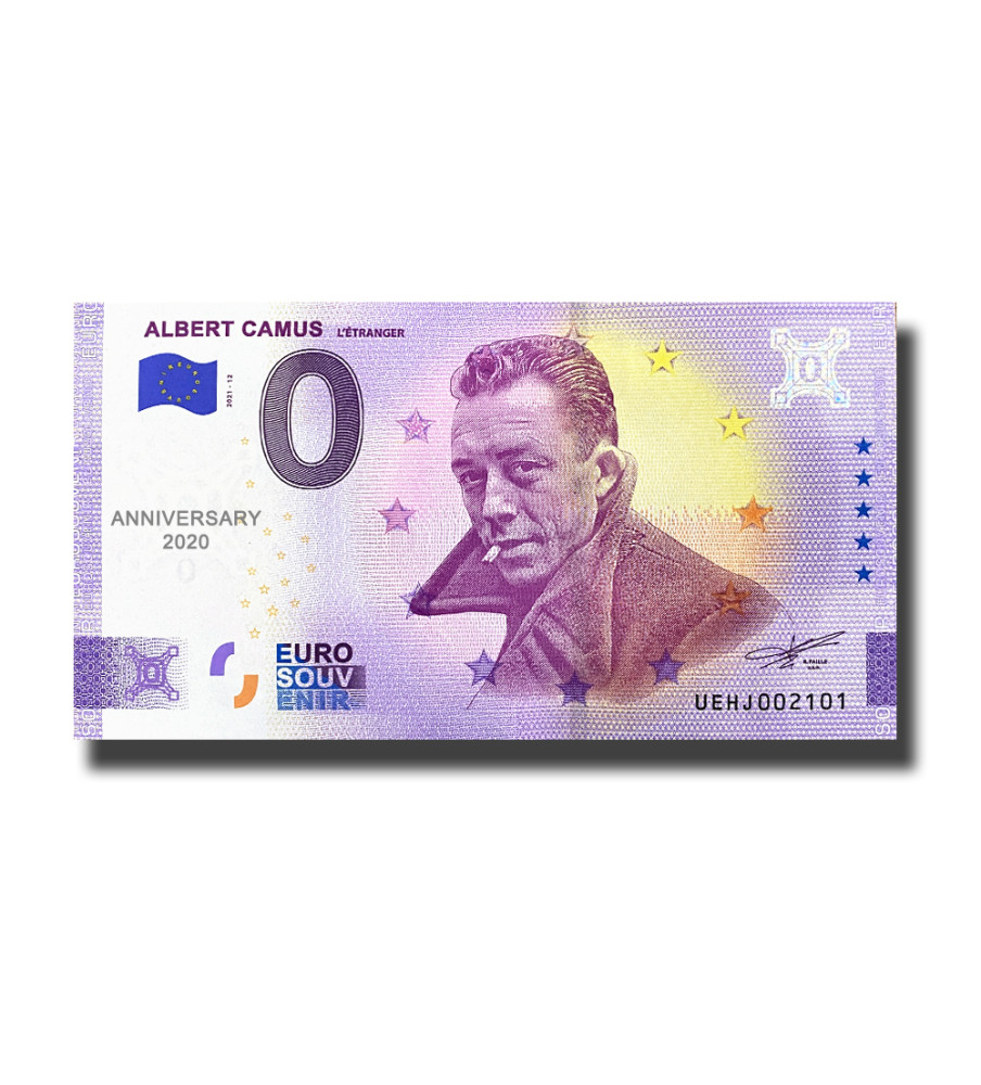 Anniversary 0 Euro Souvenir Banknote Albert Camus France UEHJ 2021-12