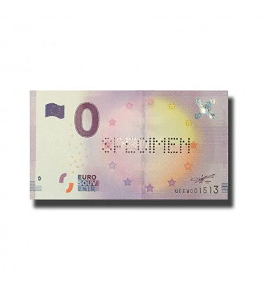 0 Euro Souvenir Banknote Specimen Perforated UEEW