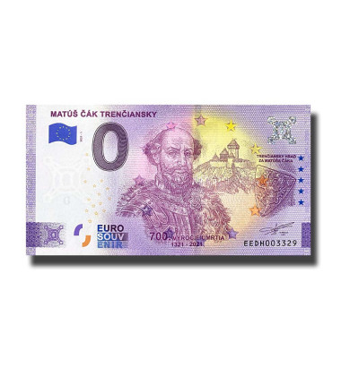 0 Euro Souvenir Banknote Matus Cak Trenciansky Slovakia EEDH 2021-1