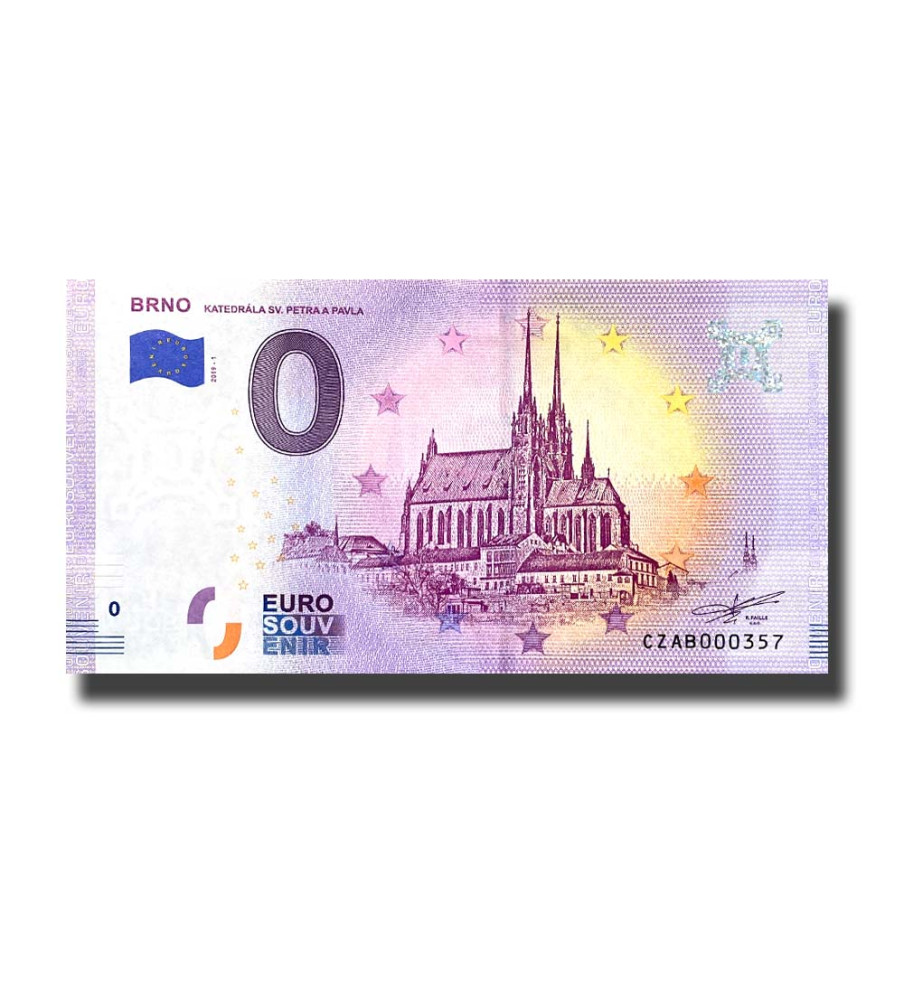 0 Euro Souvenir Banknote Brno Czech Republic CZAB 2019-1