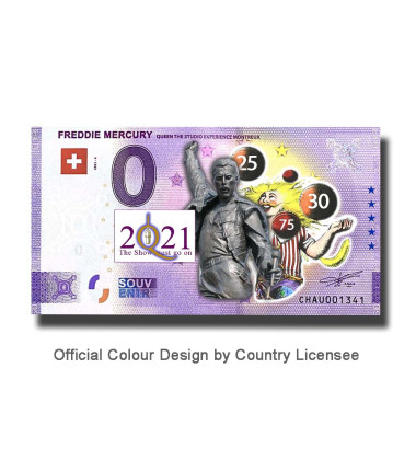 0 Euro Souvenir Banknote Freddie Mercury Colour Switzerland CHAU 2021-4