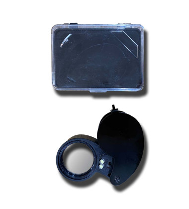 Magnifying Glass Loupe Illuminated x40 Battery Included Black Colour