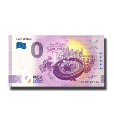 0 Euro Souvenir Banknote Las Vegas USA USAK 2021-1