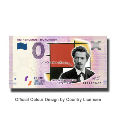 0 Euro Souvenir Banknote Mondriaan Colour Netherlands PEAQ 2020-1