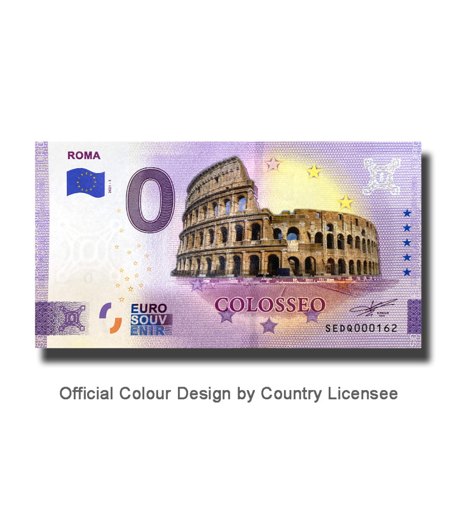 0 Euro Souvenir Banknote Roma Colosseo Colour Italy SEDQ 2021-1