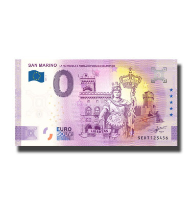 0 Euro Souvenir Banknote San Marino Italy SEDT 2021-1