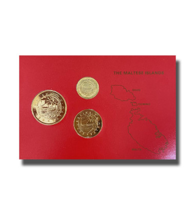 1977 MALTA GOLD COIN SET BRILLIANT UNCIRCULATED GOLD