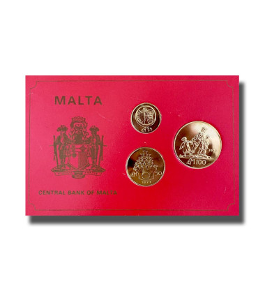 1977 MALTA GOLD COIN SET BRILLIANT UNCIRCULATED GOLD