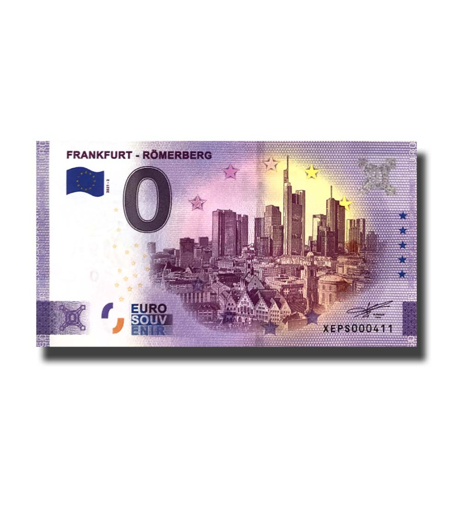 0 Euro Souvenir Banknote Frankfurt- Romerberg Germany XEPS 2021-2