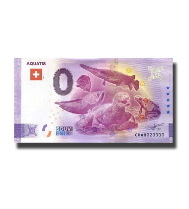 0 Euro Souvenir Banknote Aquatis Switzerland CHAH 202-1