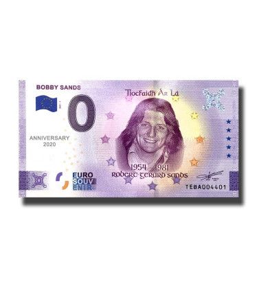 Anniversary 0 Euro Souvenir Banknote Bobby Sands Ireland TEBA 2021-1