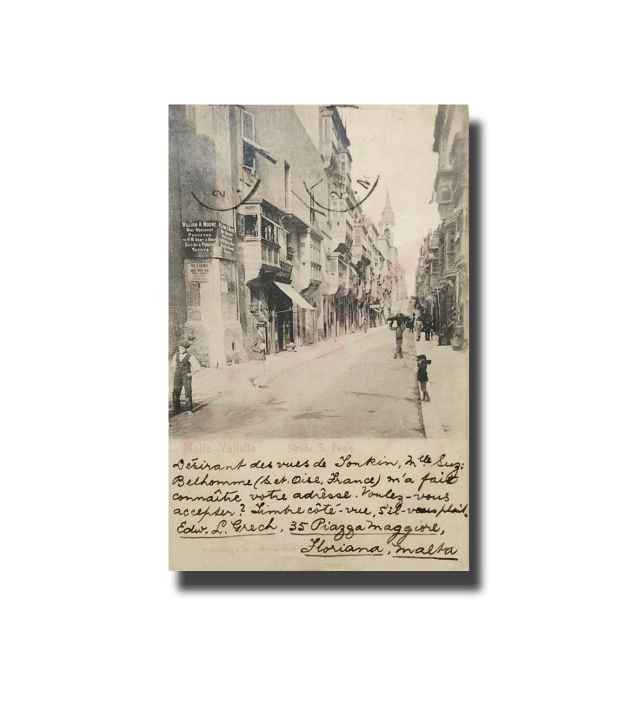 Malta Postcard G. Modiano Strada S. Paolo Valletta 6659 UPU Used Undivided Back