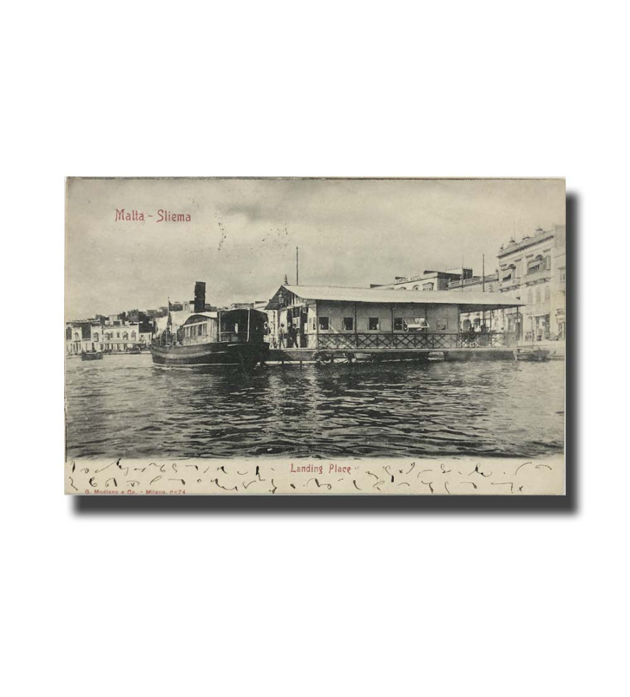 Malta Postcard G.Modiano Landing Place Sliema 6674 UPU Used Undivided Back