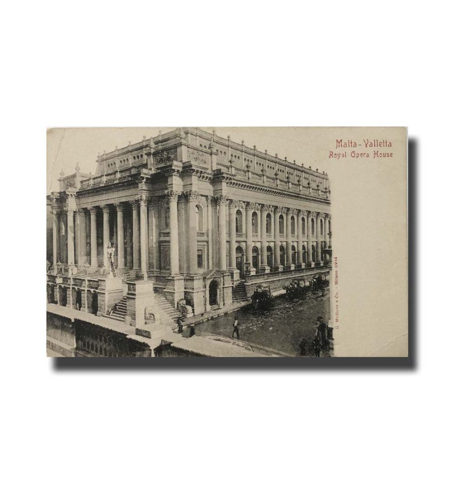 Malta Postcard G. Modiano Royal Opera House 6914 UPU Unused Undivided Back