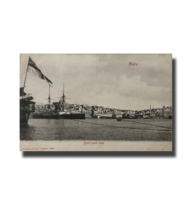 Malta Postcard G. Modiano Dock-yard View 7328 UPU Unused Undivided Back