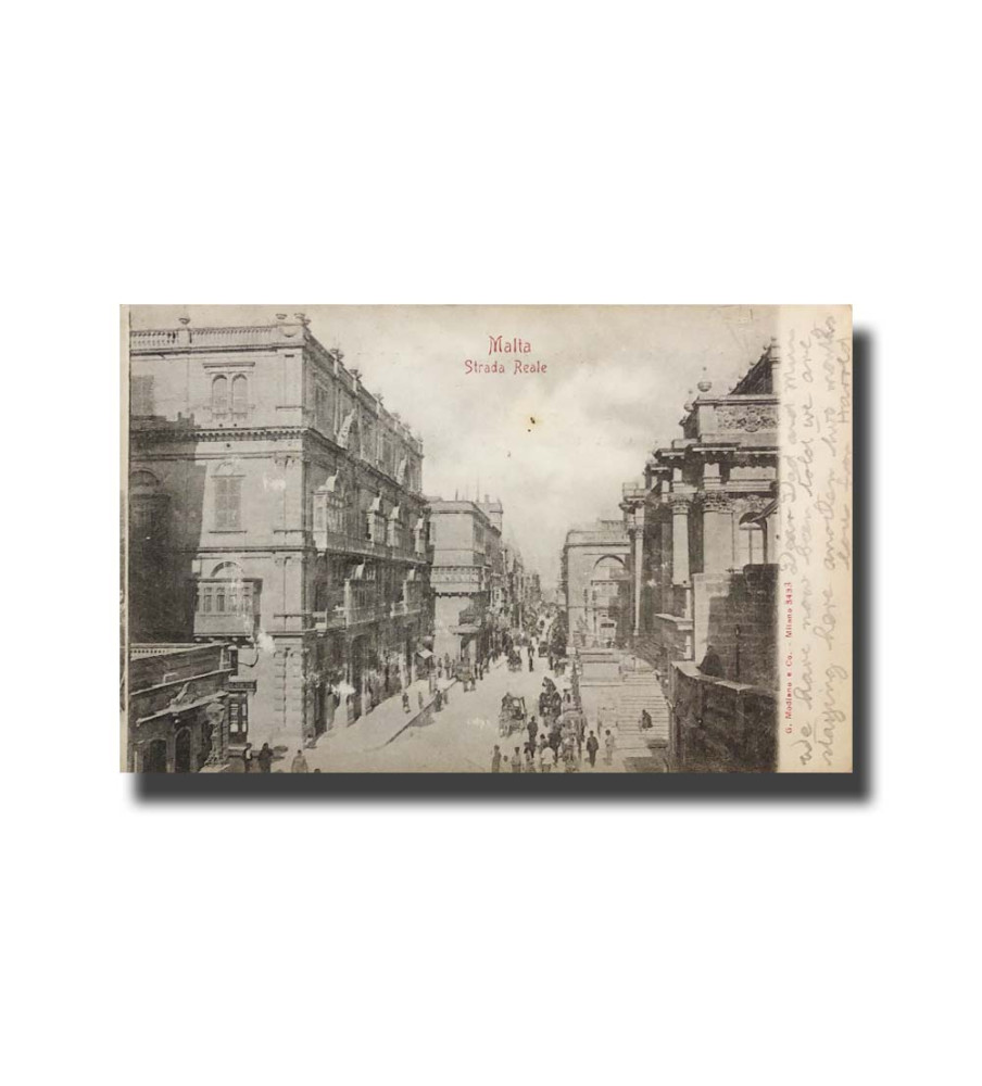 Malta Postcard G. Modiano Strada Reale 3433 UPU Used Undivided Back