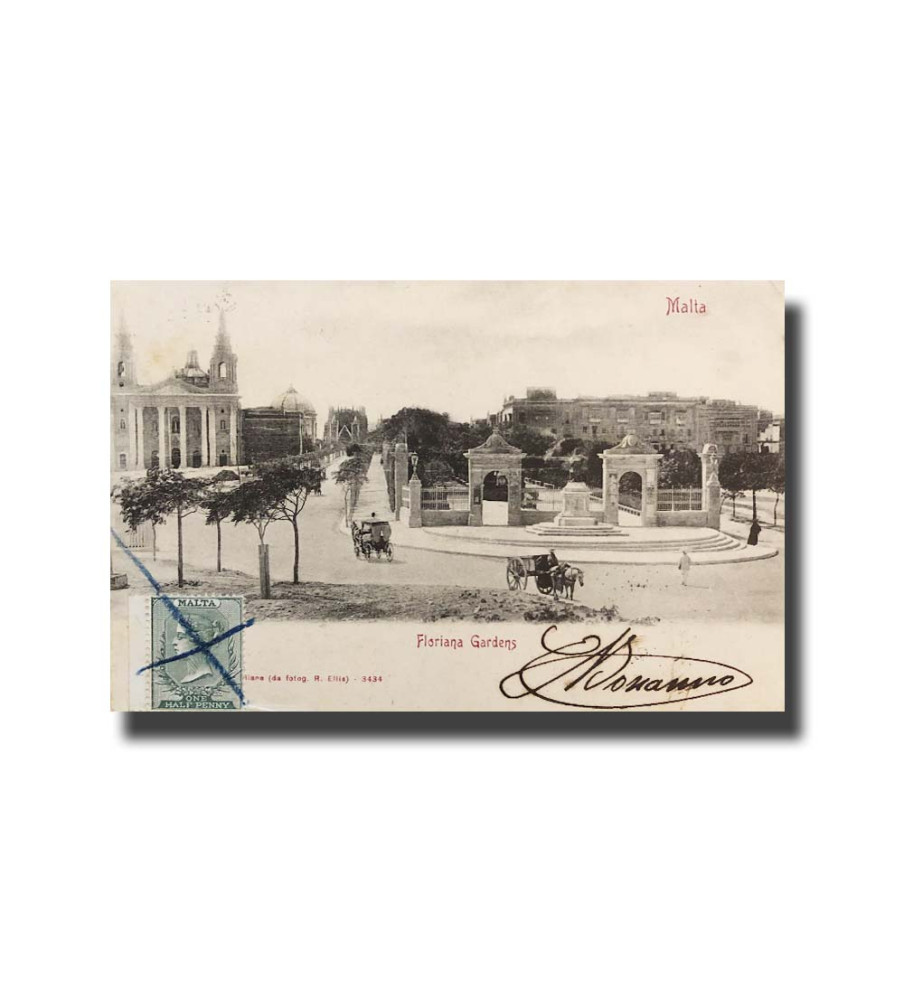 Malta Postcard G. Modiano Floriana Gardens 3434 UPU Used Undivided Back