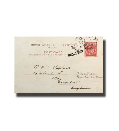 Malta Postcard G. Modiano Wesleyan Church Floriana 3435 UPU Used Undivided Back Paquebot Stamp