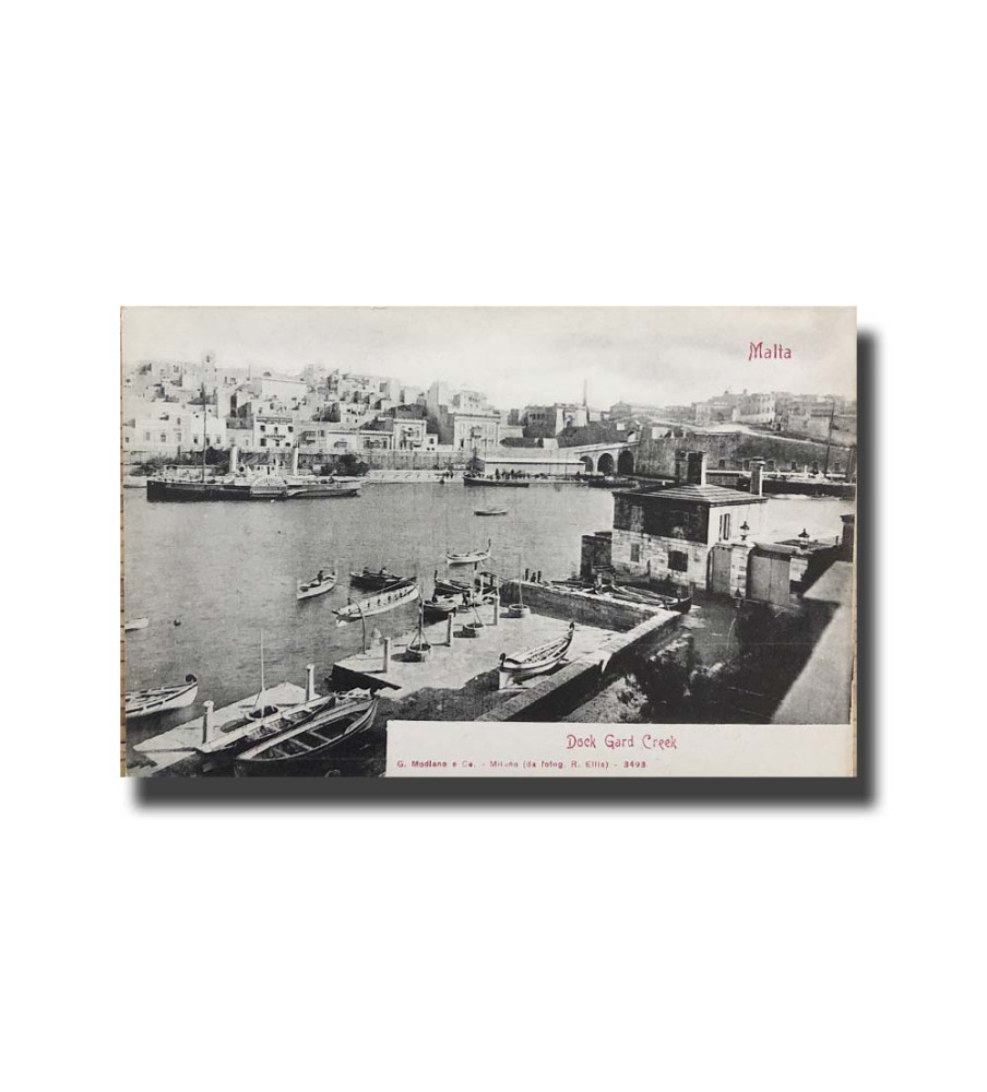 Malta Postcard G. Modiano Dock Gard Creek 3493 UPU Unused Undivided Back