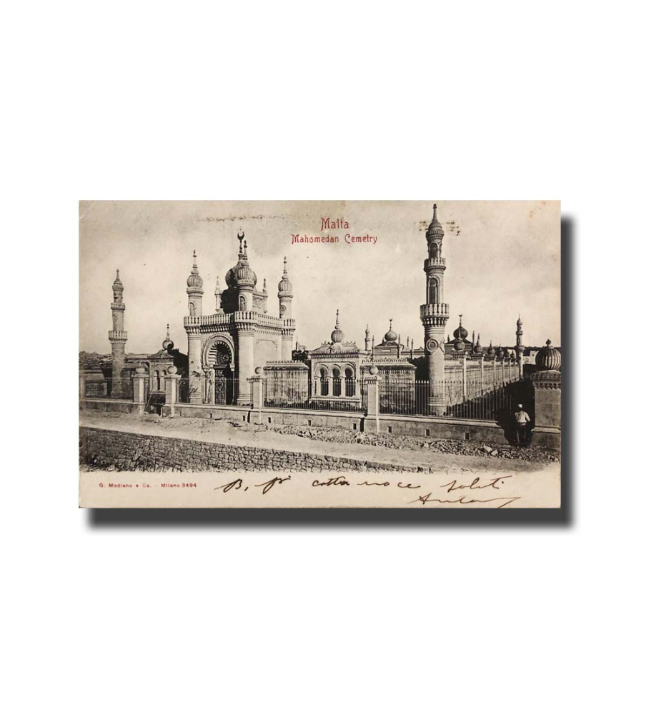 Malta Postcard G. Modiano Mohomedan Cemetry 3494 UPU Used Undivided Back