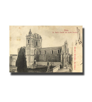 Malta Postcard G. Modiano St. Paul's Church 3528 UPU Used Undivided Back