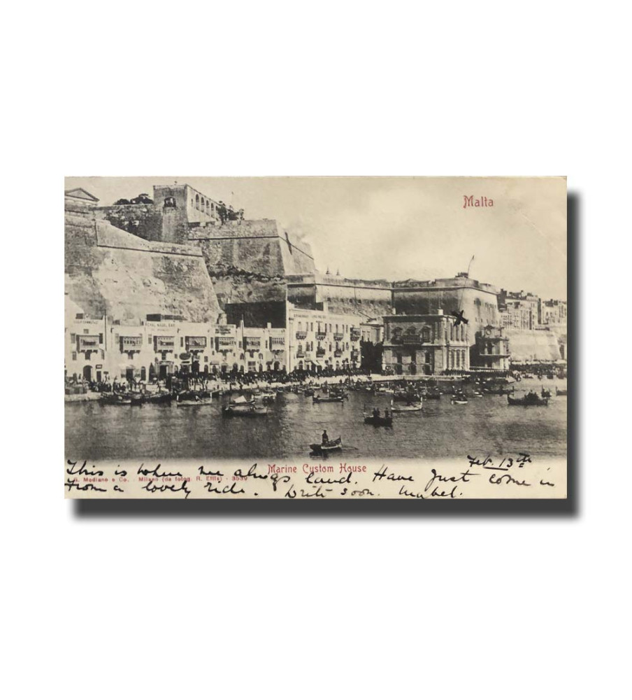 Malta Postcard G. Modiano Marine Custom House 3539 UPU Used Undivided Back