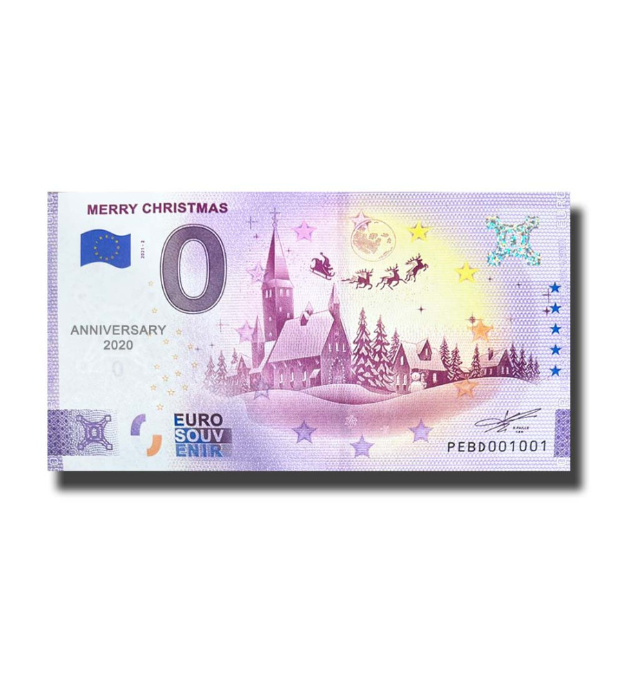 Anniversary 0 Euro Souvenir Banknote Merry Christmas Netherlands PEBD 2021-2