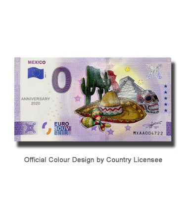 Anniversary 0 Euro Souvenir Banknote Mexico Colour Mexico MXAA 2021-1