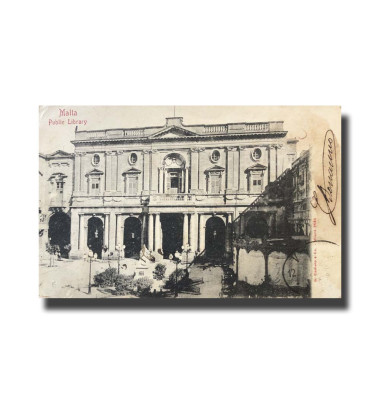 Malta Postcard G. Modiano Public Library 3548 UPU Used Undivided Back