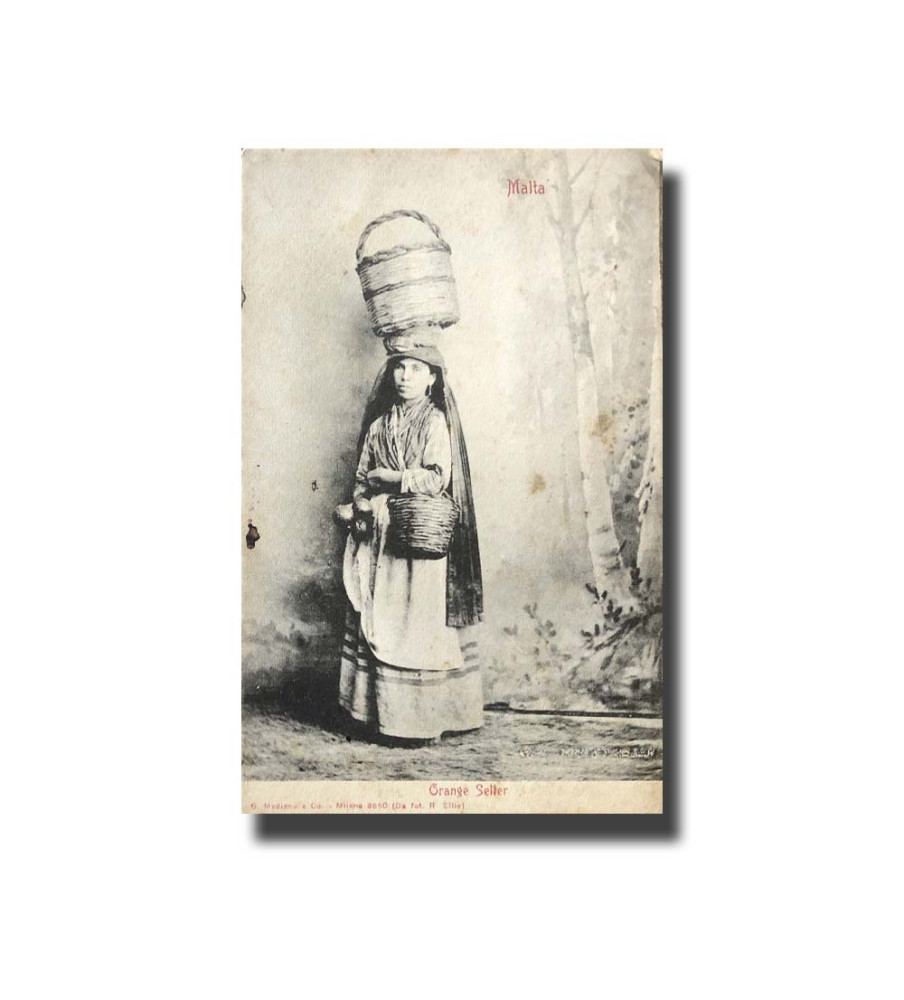 Malta Postcard G. Modiano Orange Seller 3550 UPU Unused Undivided Back