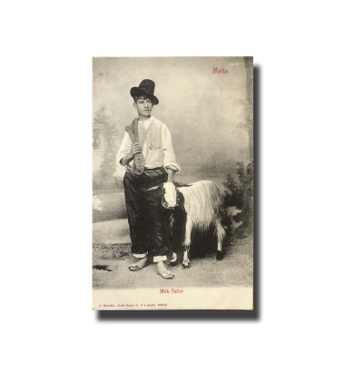 Malta Postcard G. Modiano Milk Seller 15903 UPU Unused Undivided Back