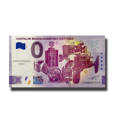 Anniversary 0 Euro Souvenir Banknote Huhtalan Maatakiusmuseo Huittinen Finland LEBQ 2021-1