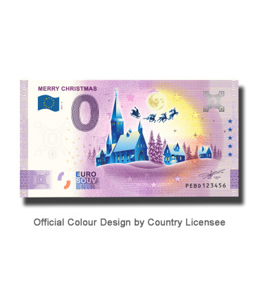 0 Euro Souvenir Banknotes Merry Christmas Colour Netherlands PEBD 2021-2