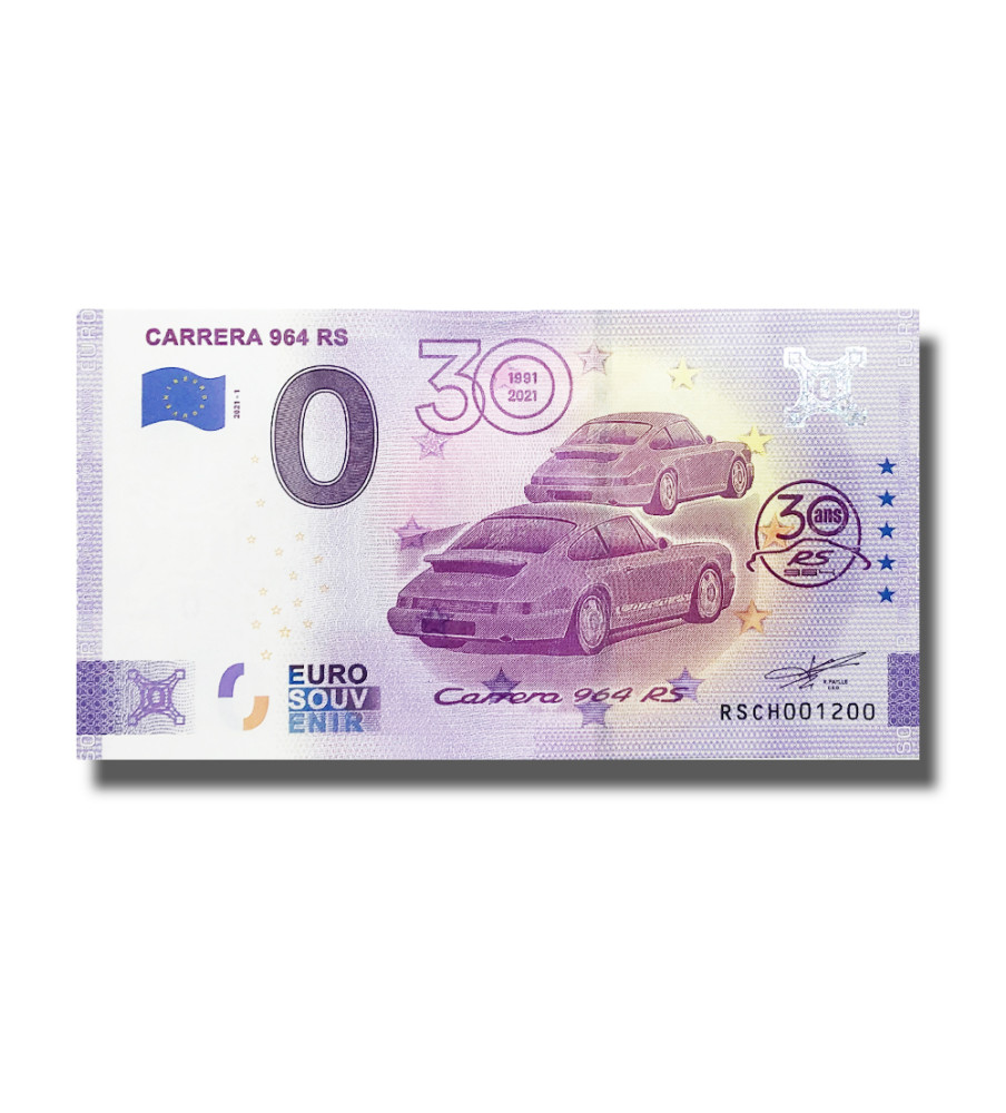 0 Euro Souvenir Banknote Carrera 964 RS Switzerland RSCH 2021-1