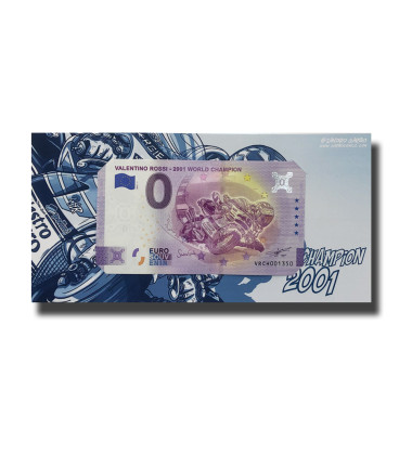 0 Euro Souvenir Banknote Valentino Rossi 2021 World Champion Switzerland VRCH 2021-1 In Official Folder