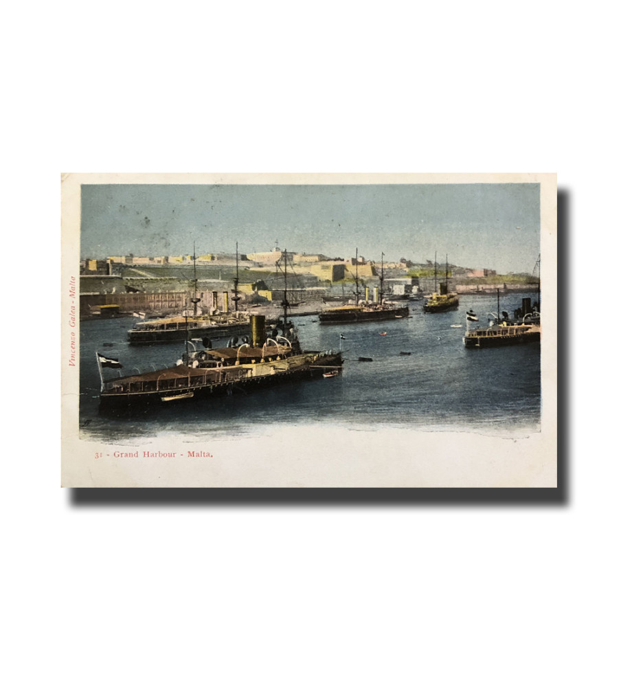 Malta Postcard Vincenzo Galea Hrand Harbour Used With Stamp Undivided Back