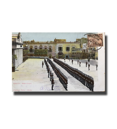 Malta Postcard Vincenzo Galea Main Guard Used With Stamp Undivided Back