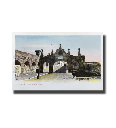 Malta Postcard Vincenzo Galea Fleur De Lis Gate Unused Undivided Back Signed